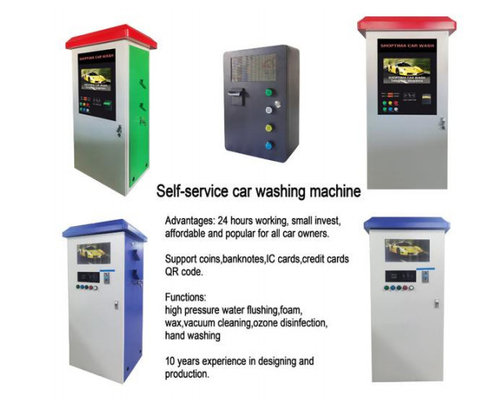 High Pressure Card Self Car Wash Machine Customizable With 1.5mm Steel Sheet