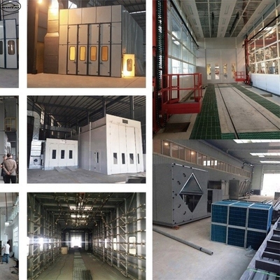 220V Industrial Car Spray Booth With Fiberglass Floor Filter And Exhaust Fan
