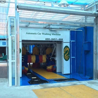 Stainless Steel Tunnel Type Automated Car Wash Systems With 9 Brushes