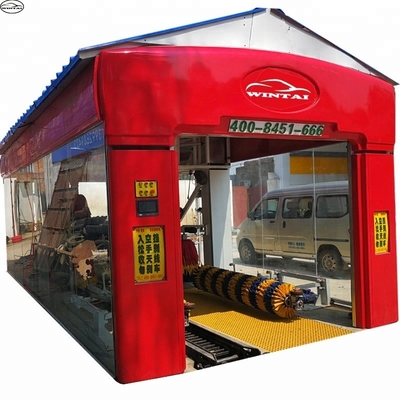 Stainless Steel Tunnel Type Automated Car Wash Systems With 9 Brushes