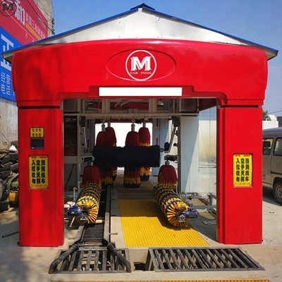 Stainless Steel Tunnel Type Automated Car Wash Systems With 9 Brushes