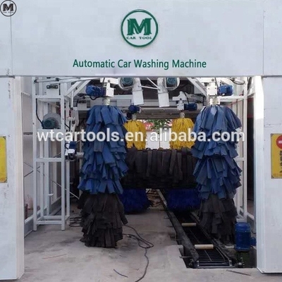 Stainless Steel Tunnel Type Automated Car Wash Systems With 9 Brushes