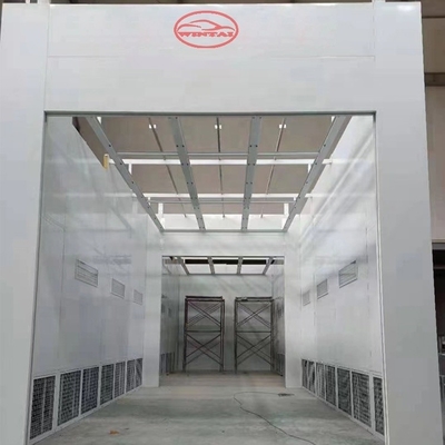 25m Truck Spray Booth With Rockwool Wallboard And Various No Load Speed