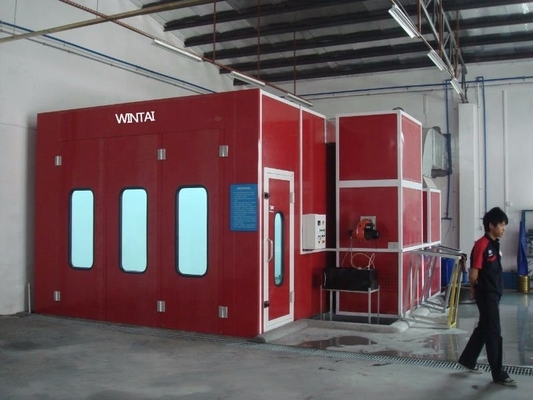 European Type Air Exhaust Fan and LED Lighting System Installed in Car Painting Booth