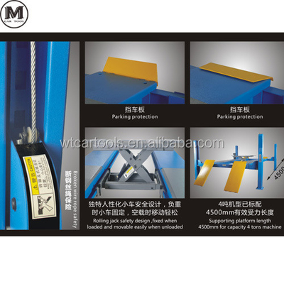 4000kgs Lifting Capacity 4 Post Car Hoist 4720mm Length 2.2KW Motor Power