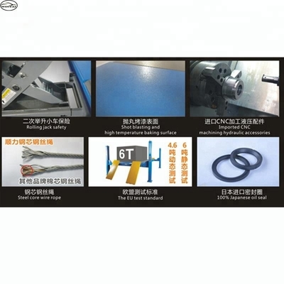 Hydraulic Car Ramp with 2.2KW Motor Power and 480mm Secondary Jack Lifting Height