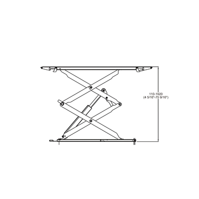Full Rise Automotive Scissor Lift 1850mm Lifting Height With Pneumatic Safety Lock