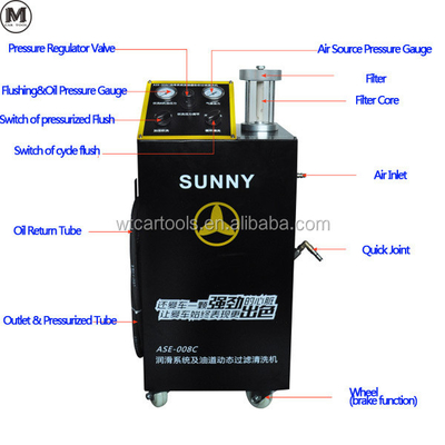 ASE-008 Metal Engine Flushing Machine 65L For Engine Lubrication System Cleaning