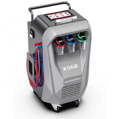 3/8HP Compressor X568 Car AC Recovery Machine With Flushing Function And Built In Printer