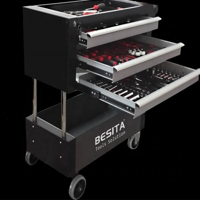 Convenient Trolley Tool Set for Workshop Car Maintenance 3 Drawers 1 Included