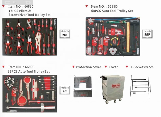 5pcs Wheels Car Repair Tool Trolley Easy And Convenient Repairs With 400 Pcs Tools
