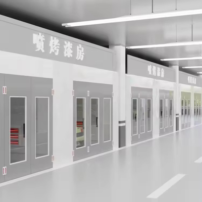 Outdoor LED Industrial Bus Spray Paint Booth With 2 Sets Of 7.5KW Exhaust Fans