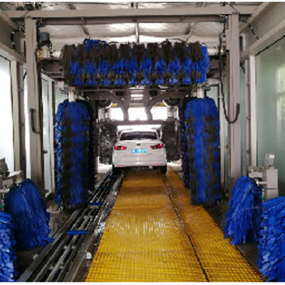 Tunnel  Type Automatic Car Washing Machine With 9 Brushes EVA Brushes Automated Car Wash Equipment
