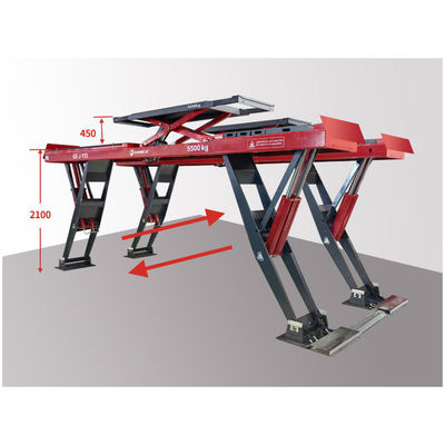 Y-shaped Vertical Rise Scissor Car Lift For Wheel Alignment Lift Heavy Duty 11 cylinders lifting capacity 5500kgs