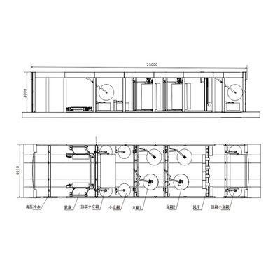 Flatbed cable chain Automated Car Wash Equipment with 14 brushes Auto Car Wash Machine with 6 dyers