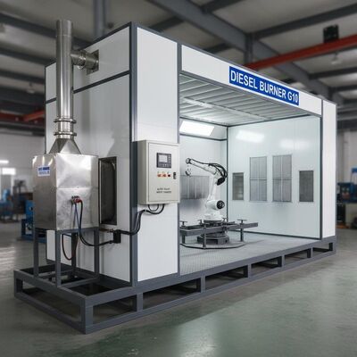 G10 Diesel Burner Automotive Spray Booth with 50mm Wall Thickness and Schneider Control Components