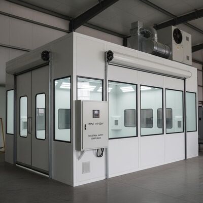 Water-cooled Car Spray Booth with 5.5KW European Type Fan and 50mm Wall for Automotive Painting