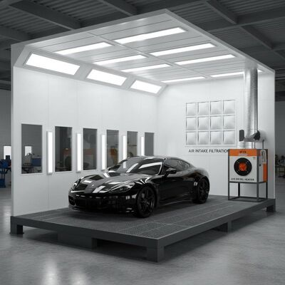 Car Spray Booth with 300mm Steel Structure Base, Filter Bag Intake Filter, and G10 Diesel Burner for Optimal Painting
