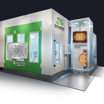 LPG Turbo Fan Truck Paint Spray Booth 40 Pcs Infrared Lamps Heavy Duty Steel Structure Large Vehicle Painting Room
